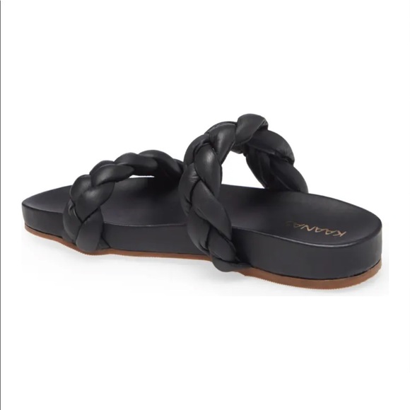 KAANAS Coco Chunky Braided Pool Slide NWT Black - Picture 3 of 5